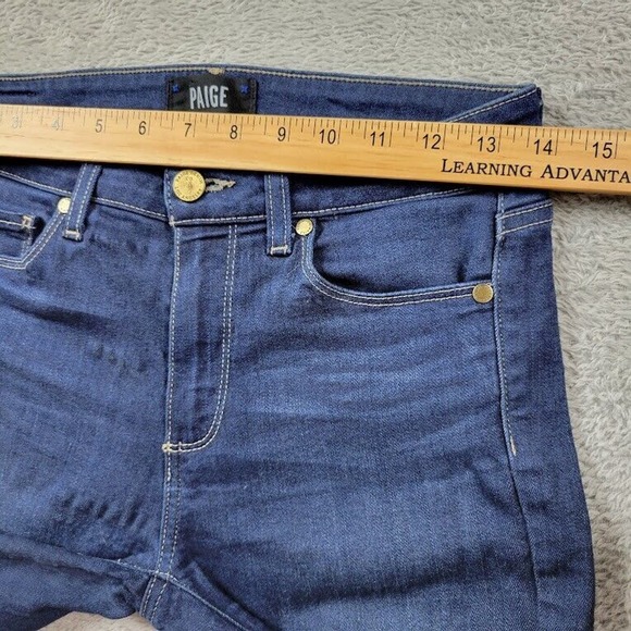 Paige Hoxton Ankle Jeans Womens 26 Blue Mid Rise Skinny Designer Measures 27X27 - Picture 3 of 13